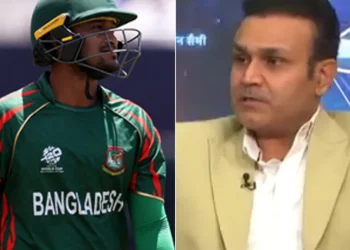 Virender Sehwag criticises Shakib Al Hasan for his subpar efforts, saying, "Play according to your standards."