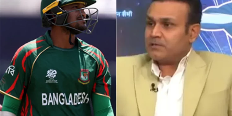 Virender Sehwag criticises Shakib Al Hasan for his subpar efforts, saying, "Play according to your standards."