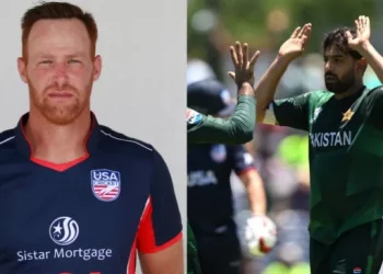 Rusty Theron asks Haris Rauf about ball tampering during USA game
