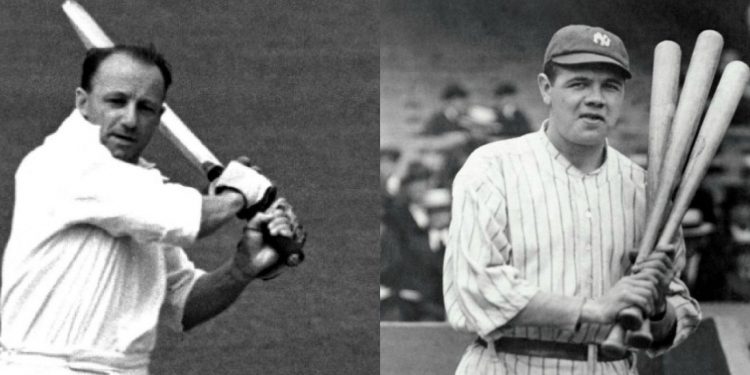 Cricketer Babe Ruth met baseball player Donald Bradman