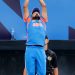 Yuvraj Singh gives Mohammed Siraj a fielding medal for his incredible catch against the United States at the T20 World Cup in 2024.