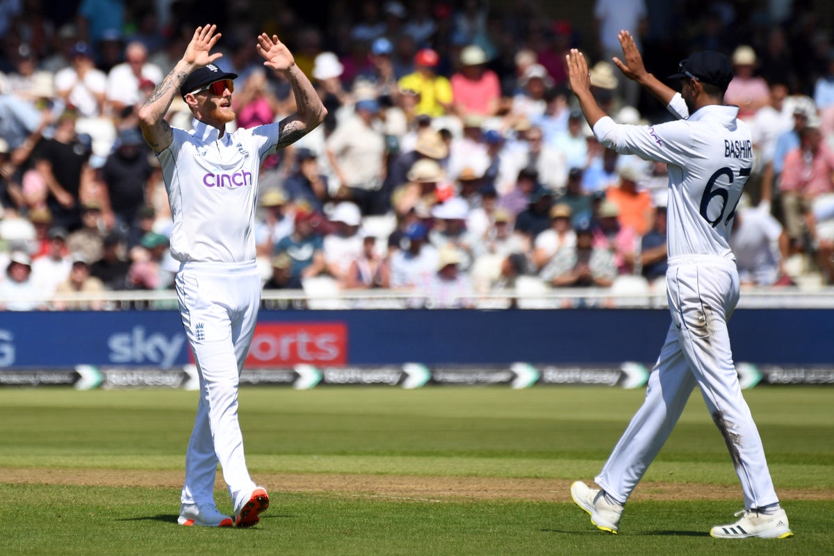 Shoaib Bashir bowled Jason Holder en route to his five-wicket haul, having already beaten him with arguably the best ball of his spell