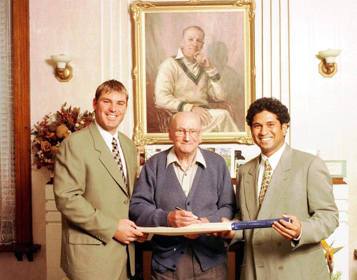 Sachin Tendulkar with Sir Don Bradman. 