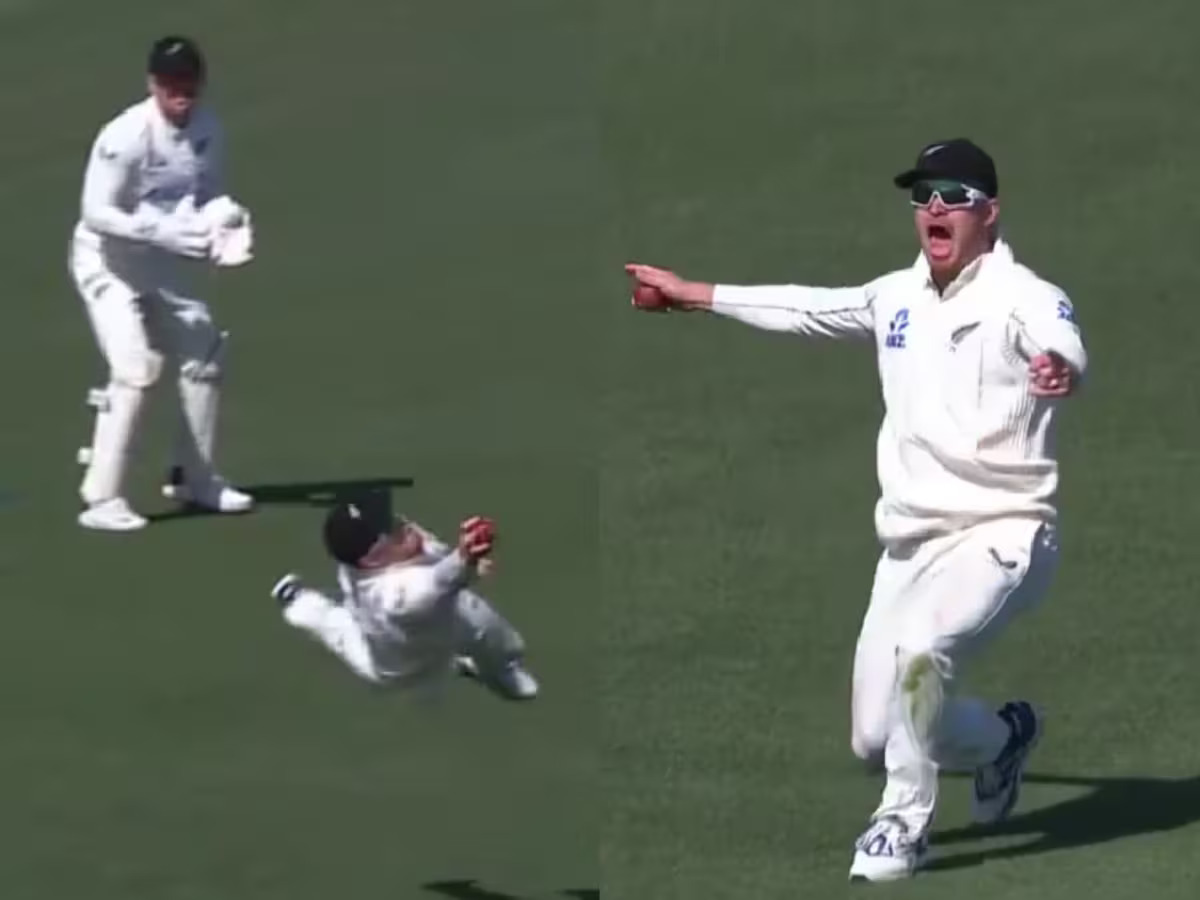 Watch: Glenn Phillips' gravity-defying one-handed stunner sends Ollie Pope packing