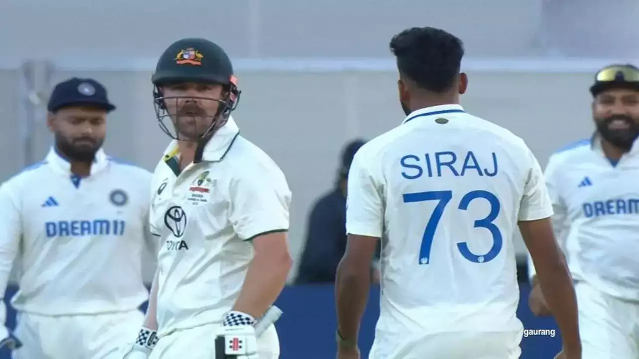 Watch: Mohammed Siraj's fiery sendoff to dangerous-looking Travis Head