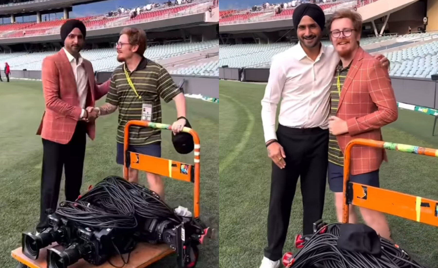 Watch: Harbhajan Singh gifts ground staff member his jacket as token of appreciation