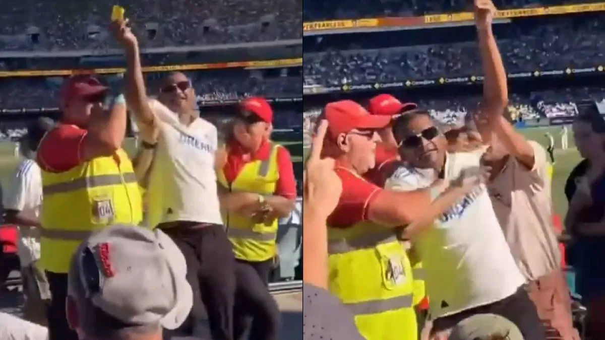 WATCH: Indian fan gets ejected for waving sandpaper in Adelaide Test, video goes viral