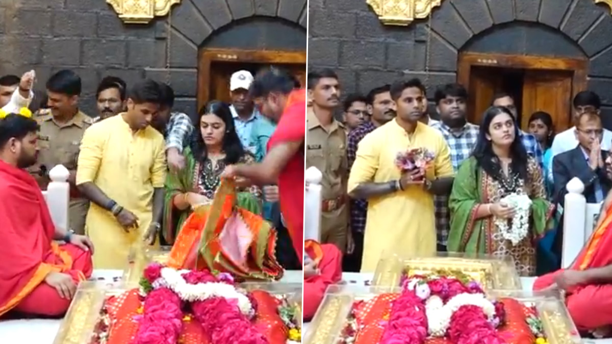 WATCH: Suryakumar Yadav, wife Devisha seek grace at Shirdi's Sai Baba Temple