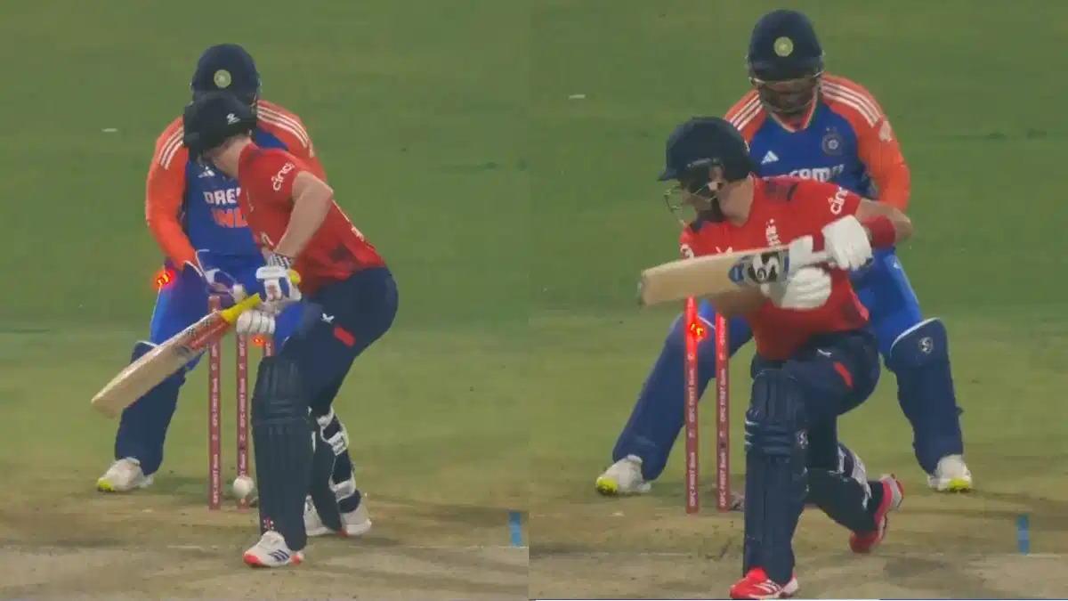 Watch: Harry Brook get cleaned up for 3rd time in IND vs ENG T20I series