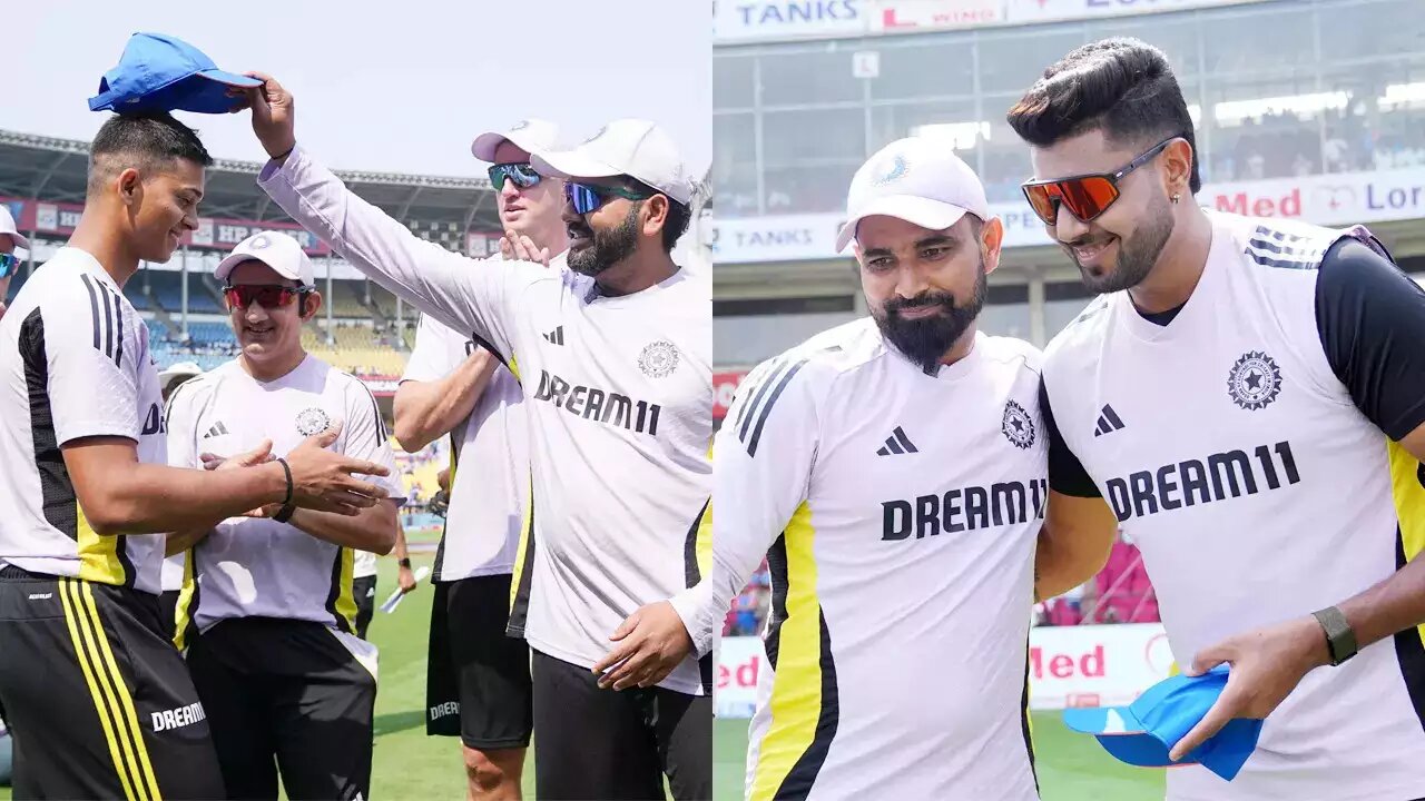 WATCH: Rohit, Shami present debut ODI caps to Yashasvi Jaiswal, Harshit Rana ahead of Nagpur ODI