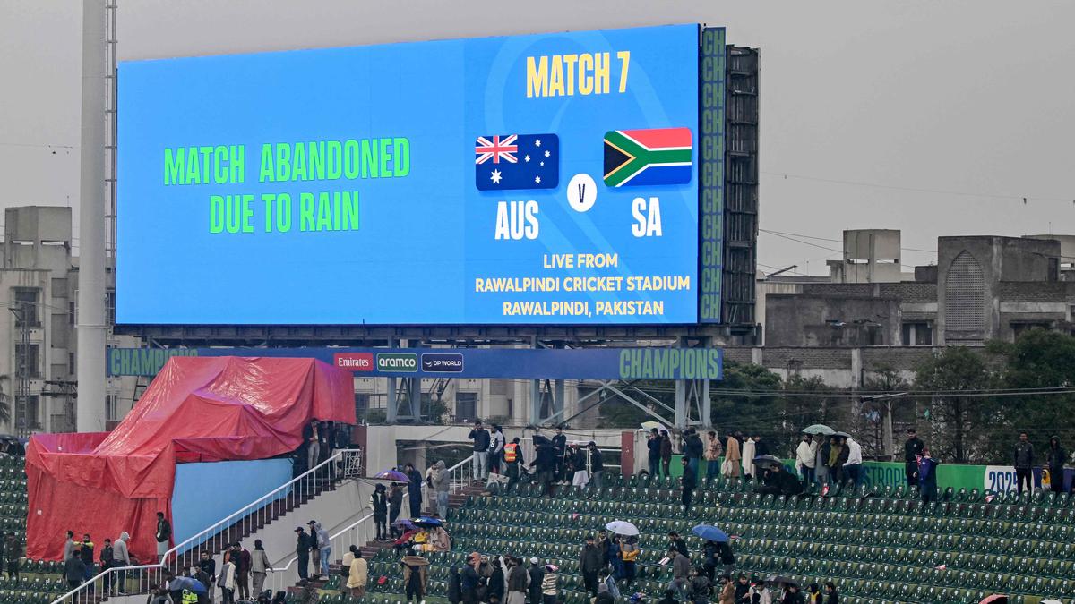 Champions Trophy 2025: Group B match between South Africa and Australia called off due to rain