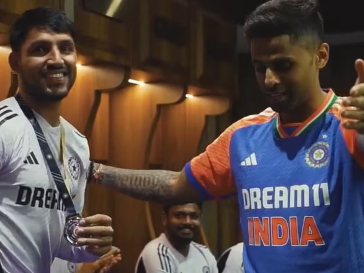 Watch: Suryakumar Yadav presents Impact Fielder of the Series medal to Dhruv Jurel