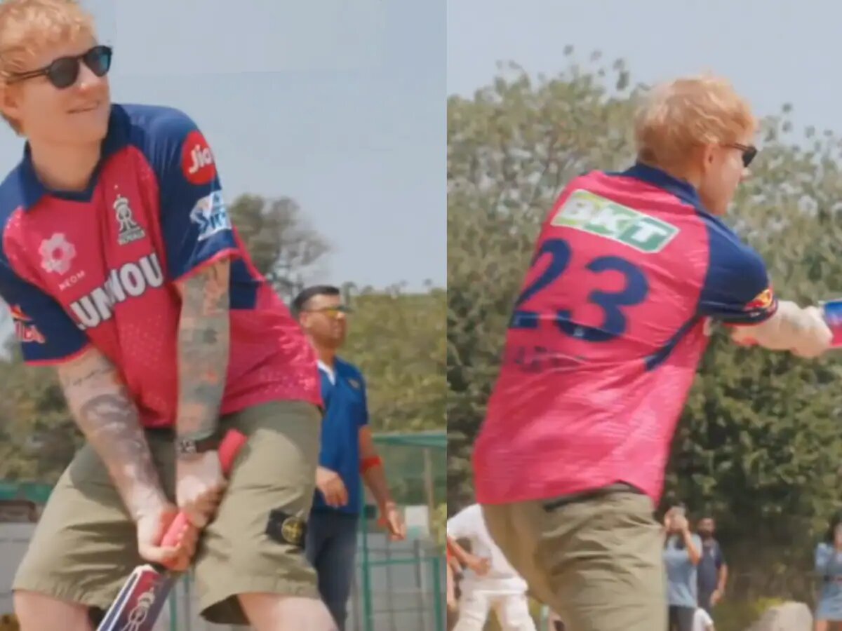 WATCH: Ed Sheeran plays cricket with Rajasthan Royals players