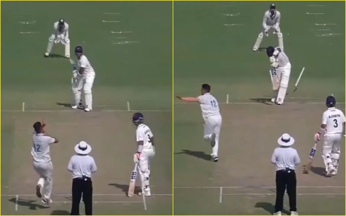 WATCH: Haryana pacer Sumit Kumar rattles Suryakumar Yadav's timber in Ranji Trophy quarterfinal clash