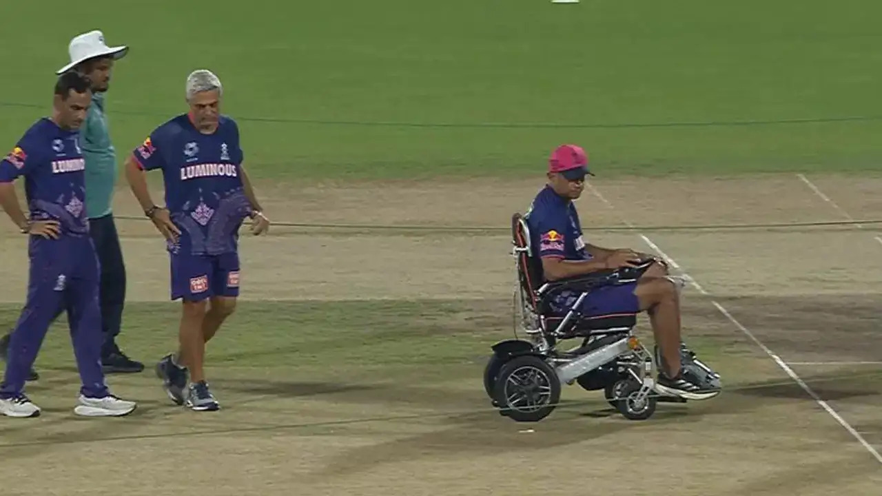 WATCH: Why did Rahul Dravid inspect pitch in a wheelchair? His act before RR vs CSK breaks the internet