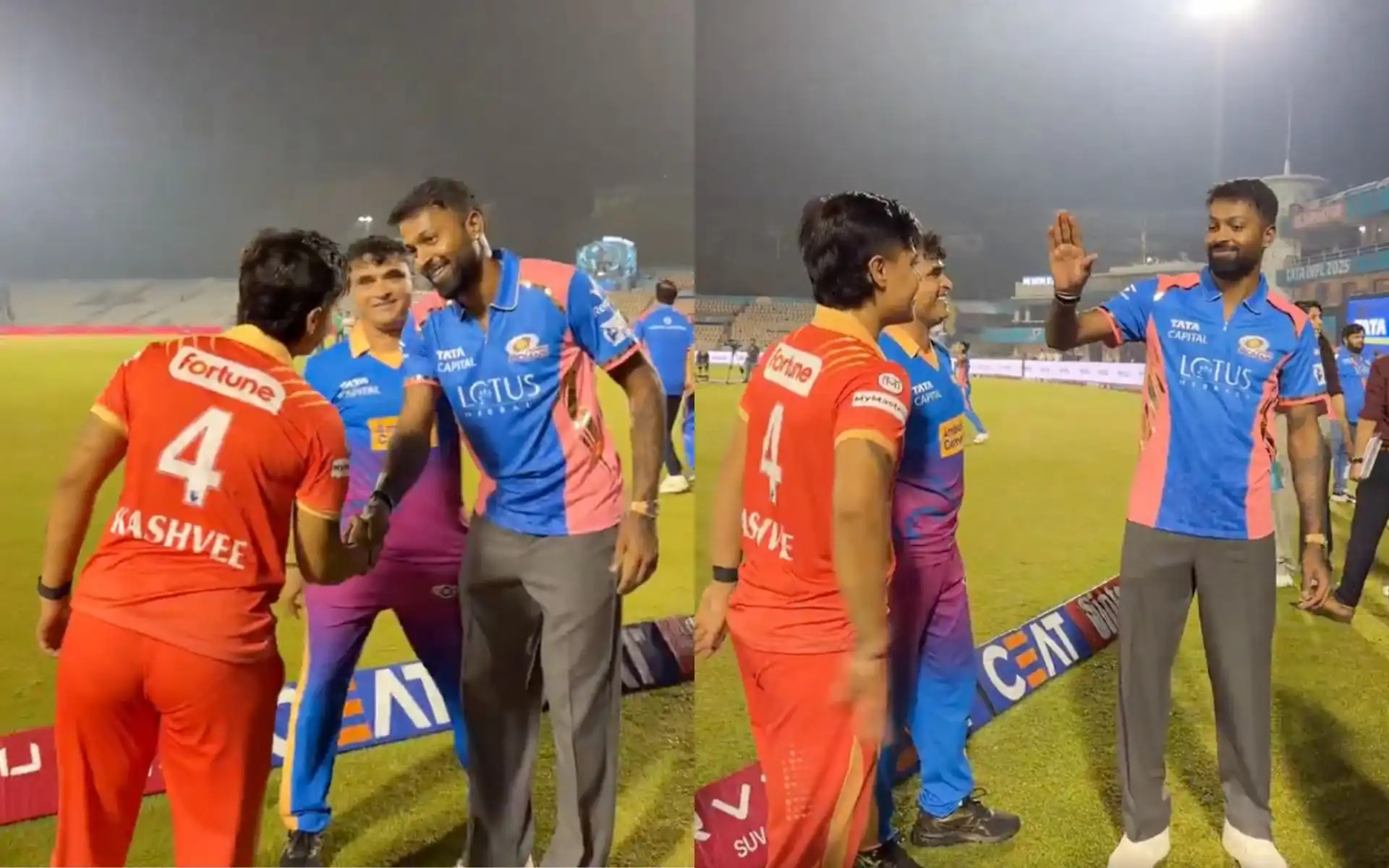 Watch: Hardik Pandya promises to gift special bat to Gujarat Giants' Kashvee Gautam