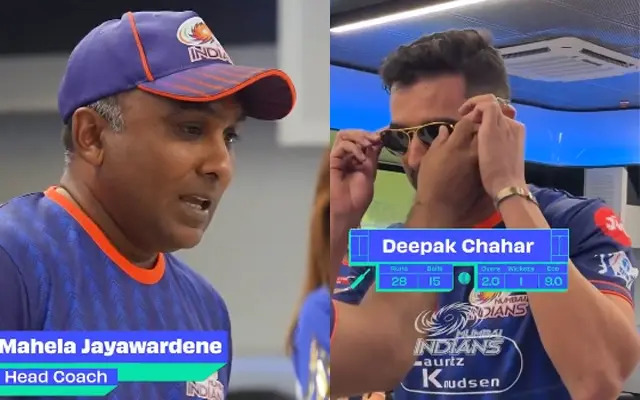 [Watch] IPL 2025: Mahela Jayawardene presents"Maverick" award to Deepak Chahar for outing vs CSK