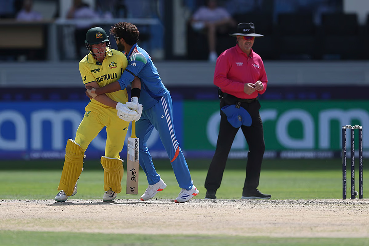 Champions Trophy 2025: Jadeja playfully holds back Labuschagne in match; Video goes viral