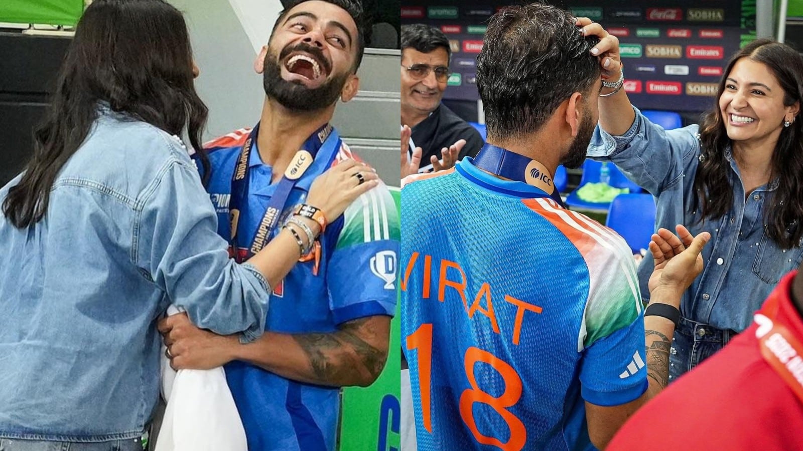Watch: Virat Kohli shares heartfelt moment with wife Anushka Sharma after Champions Trophy win