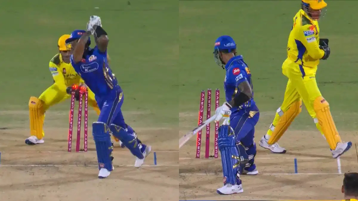 [Watch] IPL 2025: MS Dhoni's lightning-fast stumping sends back SuryaKumar Yadav