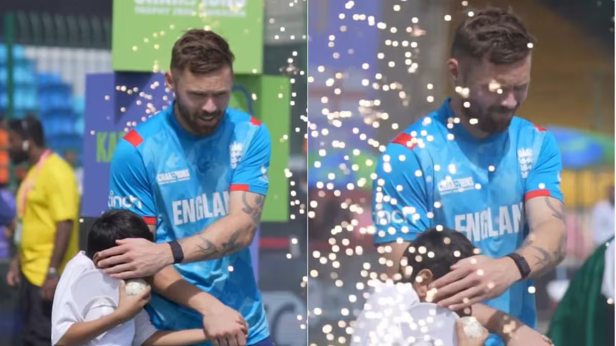 WATCH: Phil Salt's kind gesture for kid mascot goes viral