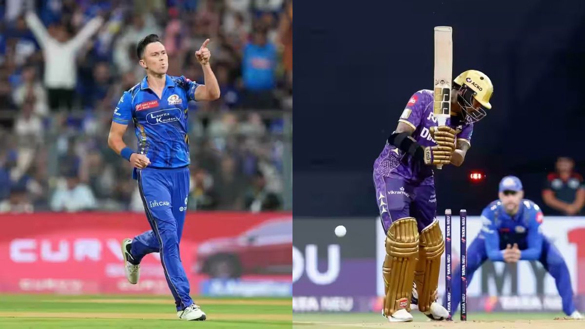 [Watch] IPL 2025: Trent Boult's peach knocks out Sunil Narine in MI vs KKR