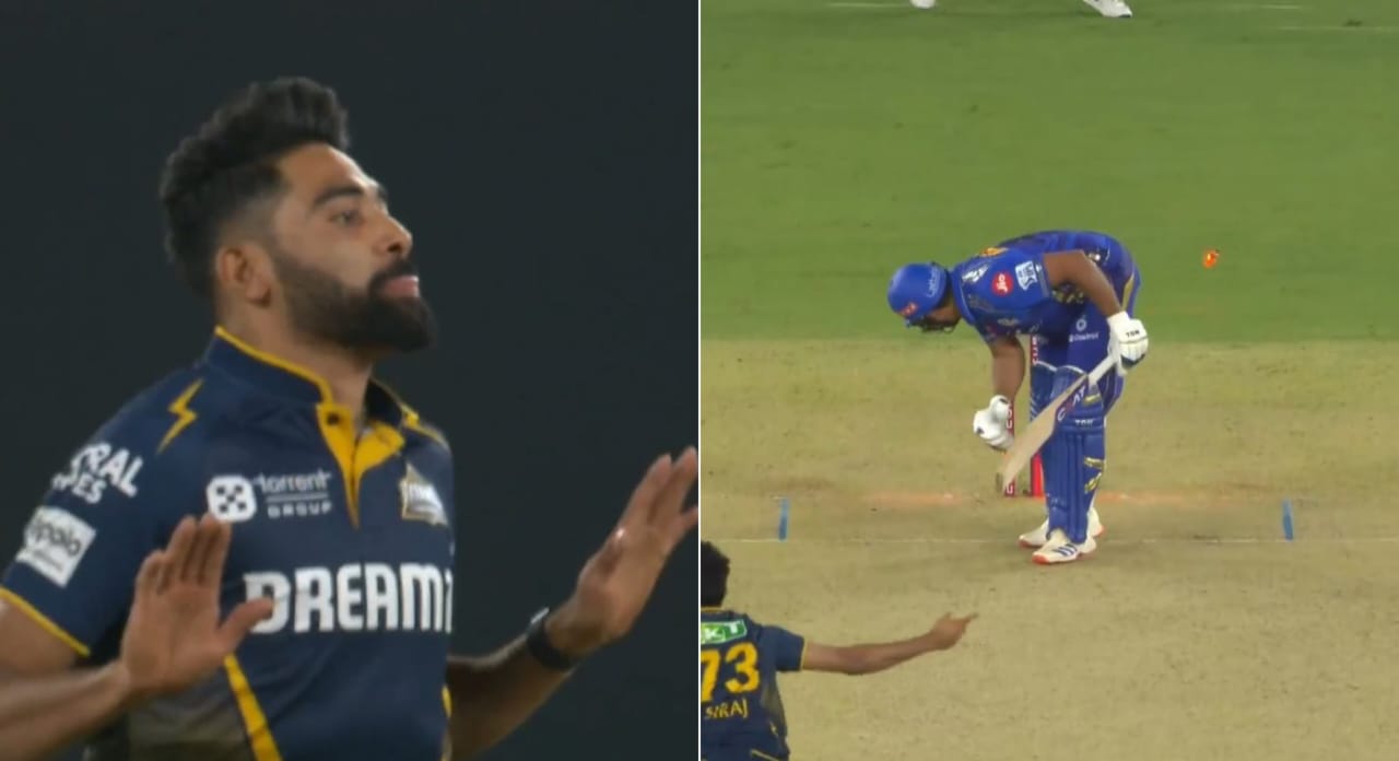 [Watch] IPL 2025: Mohammed Siraj's peach undoes Rohit Sharma in GT vs MI