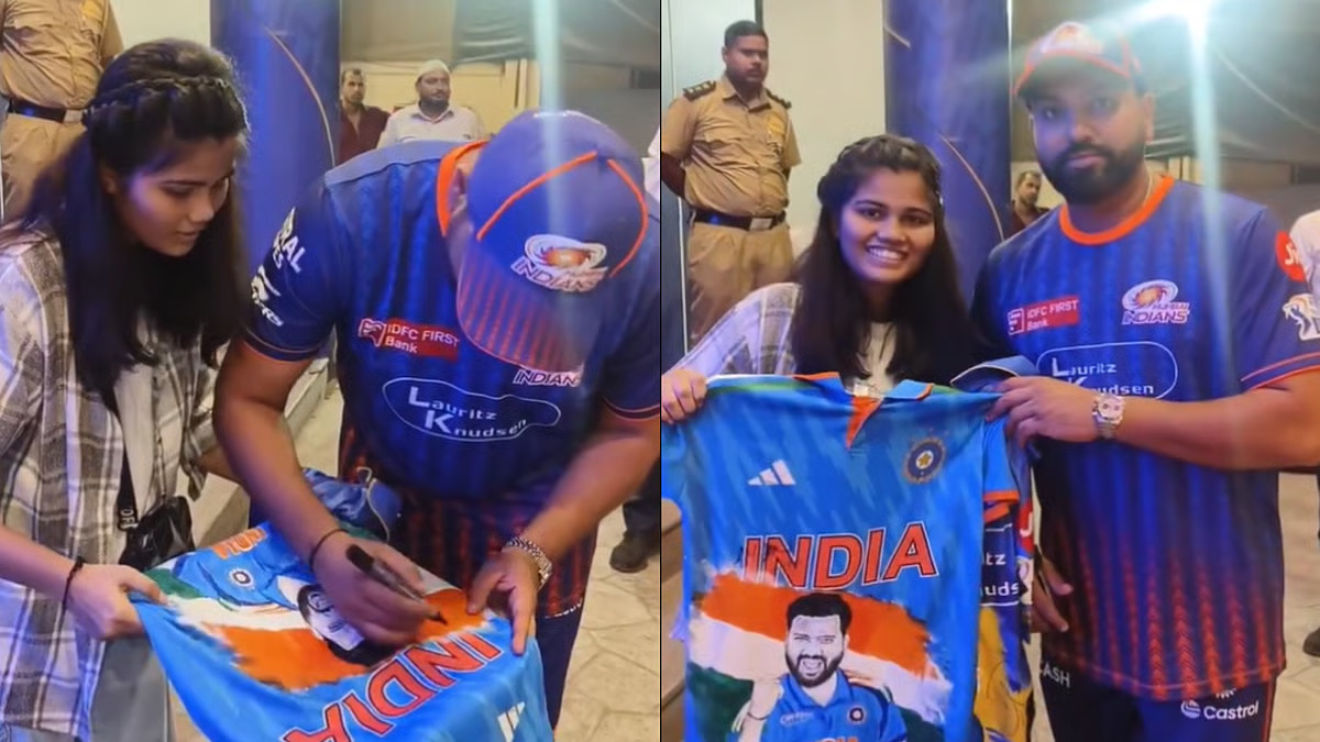 WATCH: Rohit Sharma signs customised jerseys for fan ahead of CSK vs MI match