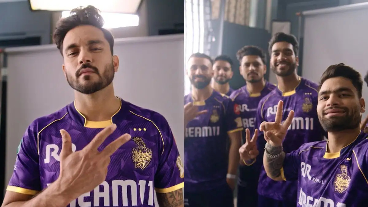 WATCH: KKR unveil new IPL 2025 three-star jersey with Golden Champions badge