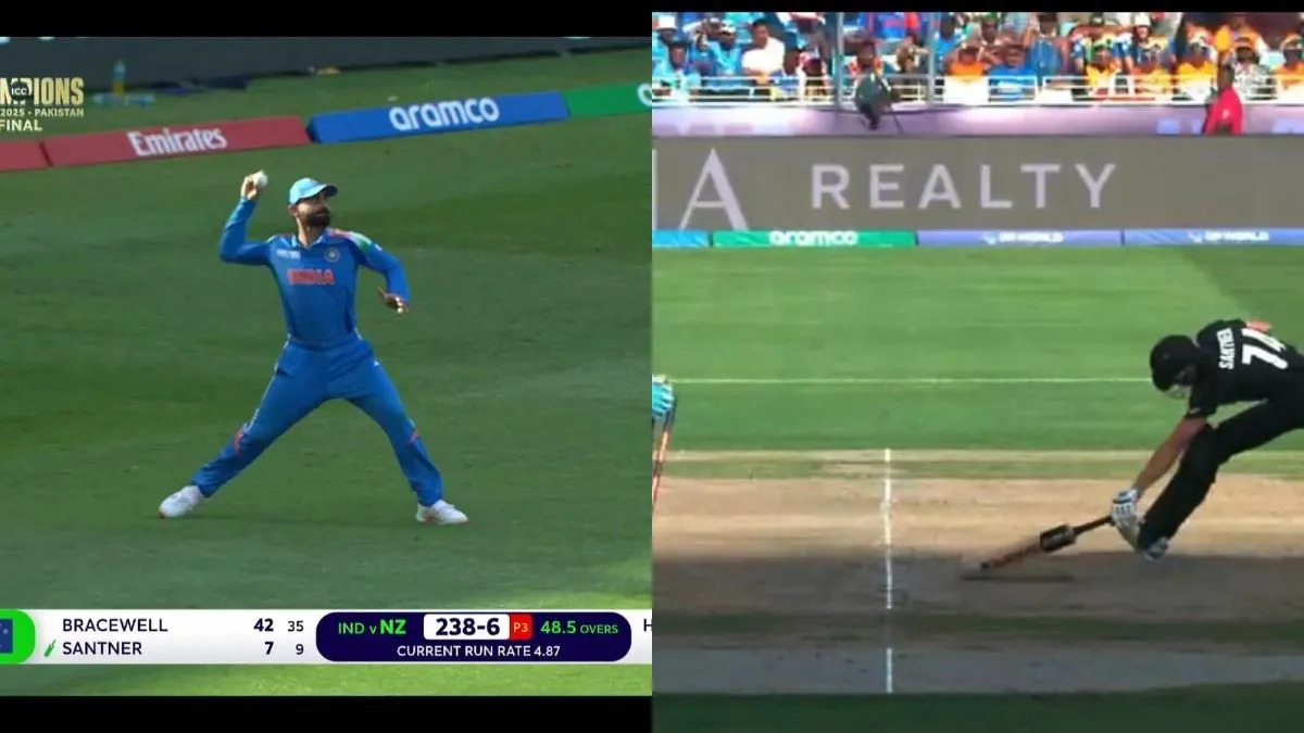 Watch: Virat Kohli's lightning-fast throw send Mitchell Santner packing