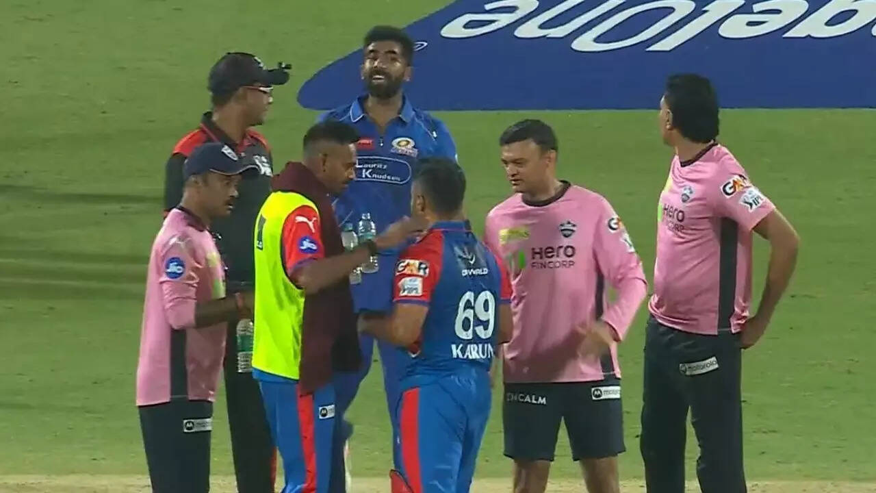 [Watch] IPL 2025: Karun Nair, Jasprit Bumrah engage in fiery exchange in DC-MI match
