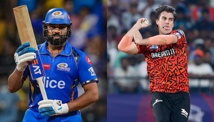 1744793880186 Rohit Sharma and Pat Cummins