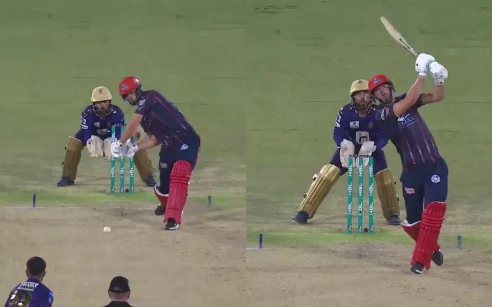 [WATCH]: James Vince hits towering six towards long-on against Saud Shakeel