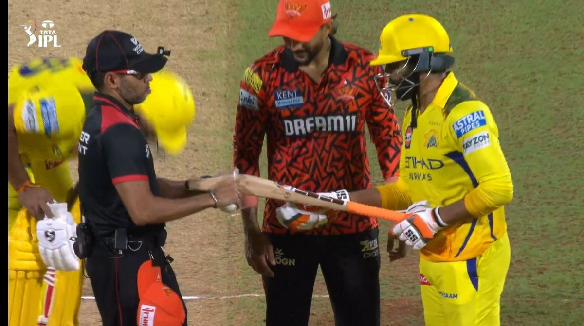 WATCH: Ravindra Jadeja funny taps bat to shorten it after umpire's call in IPL 2025
