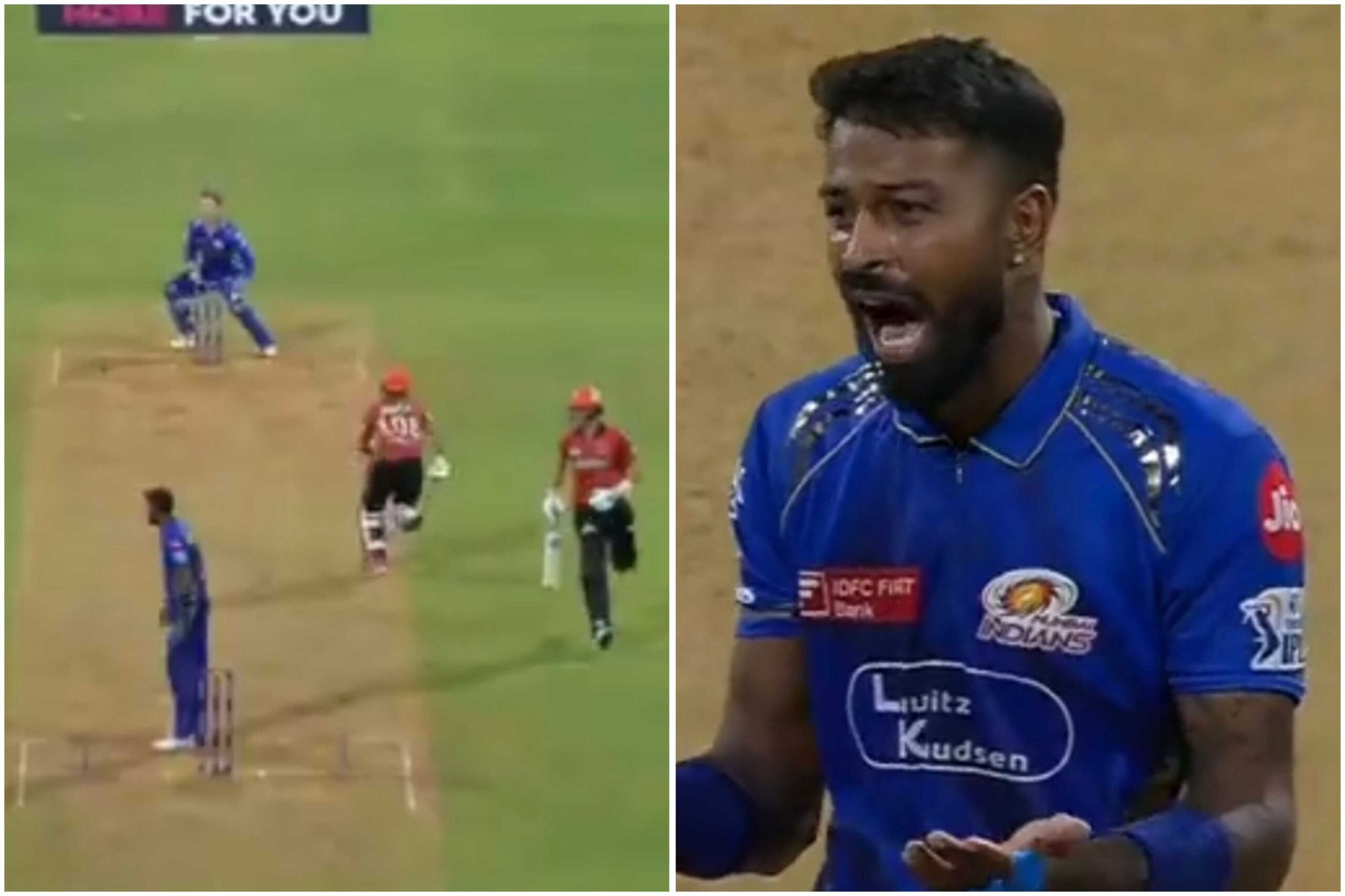[WATCH] IPL 2025: Hardik Pandya's angst reaction at Will Jacks as SRH batters steal double