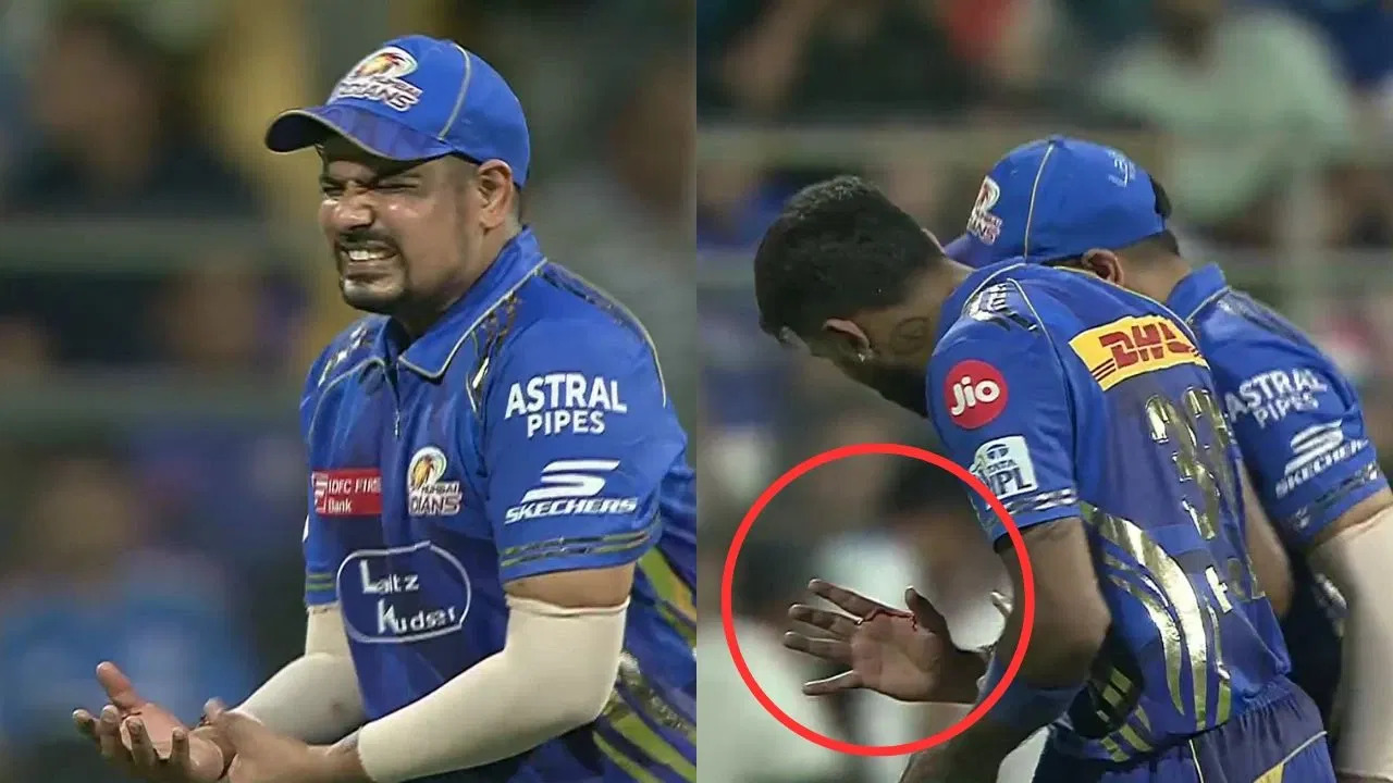 IPL 2025: MI vs SRH, Match 33: Abhishek Sharma's shot injures Karn Sharma's thumb and bleeds while