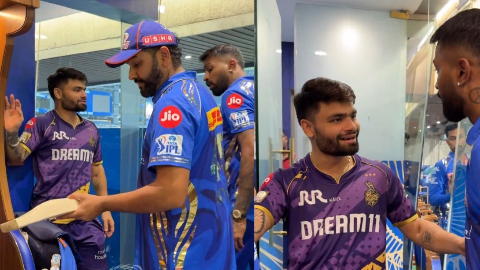 WATCH: Rinku Singh asks Rohit Sharma for bats, Hardik Pandya seen fake-scolding as video goes viral