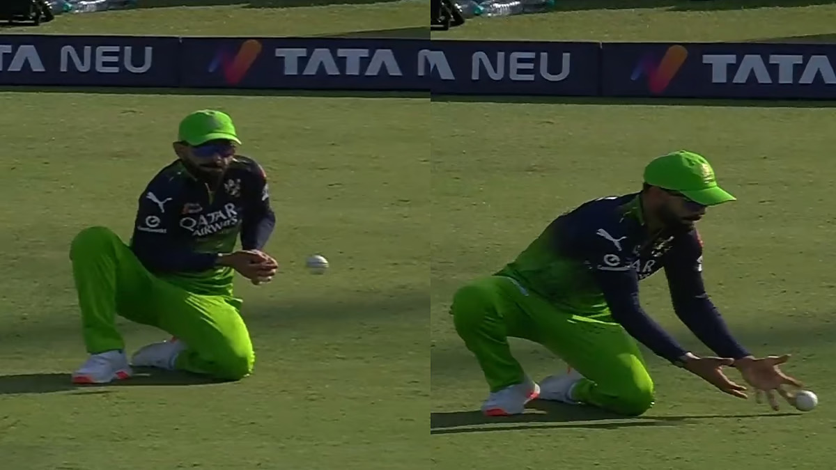 [WATCH] IPL 2025: Virat Kohli regrets fumbling simple catch as Dhruv Jurel gets lifeline