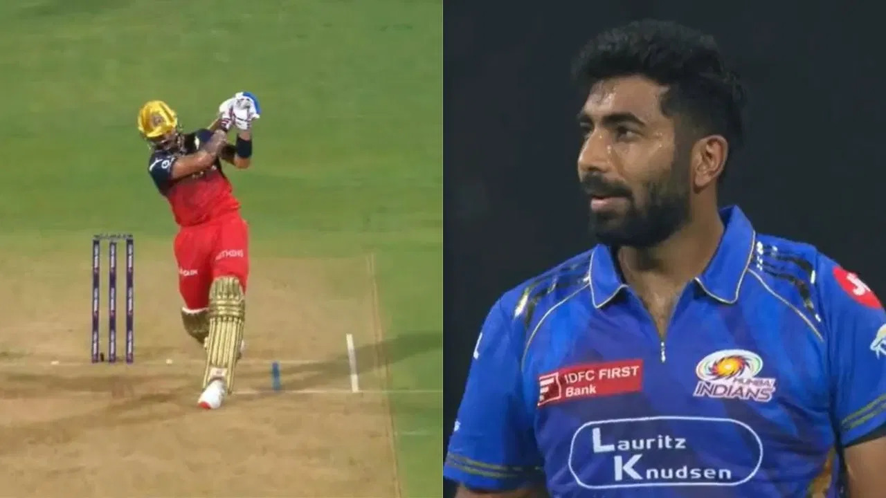 [Watch] IPL 2025: Virat Kohli smashes Jasprit Bumrah for great maximum