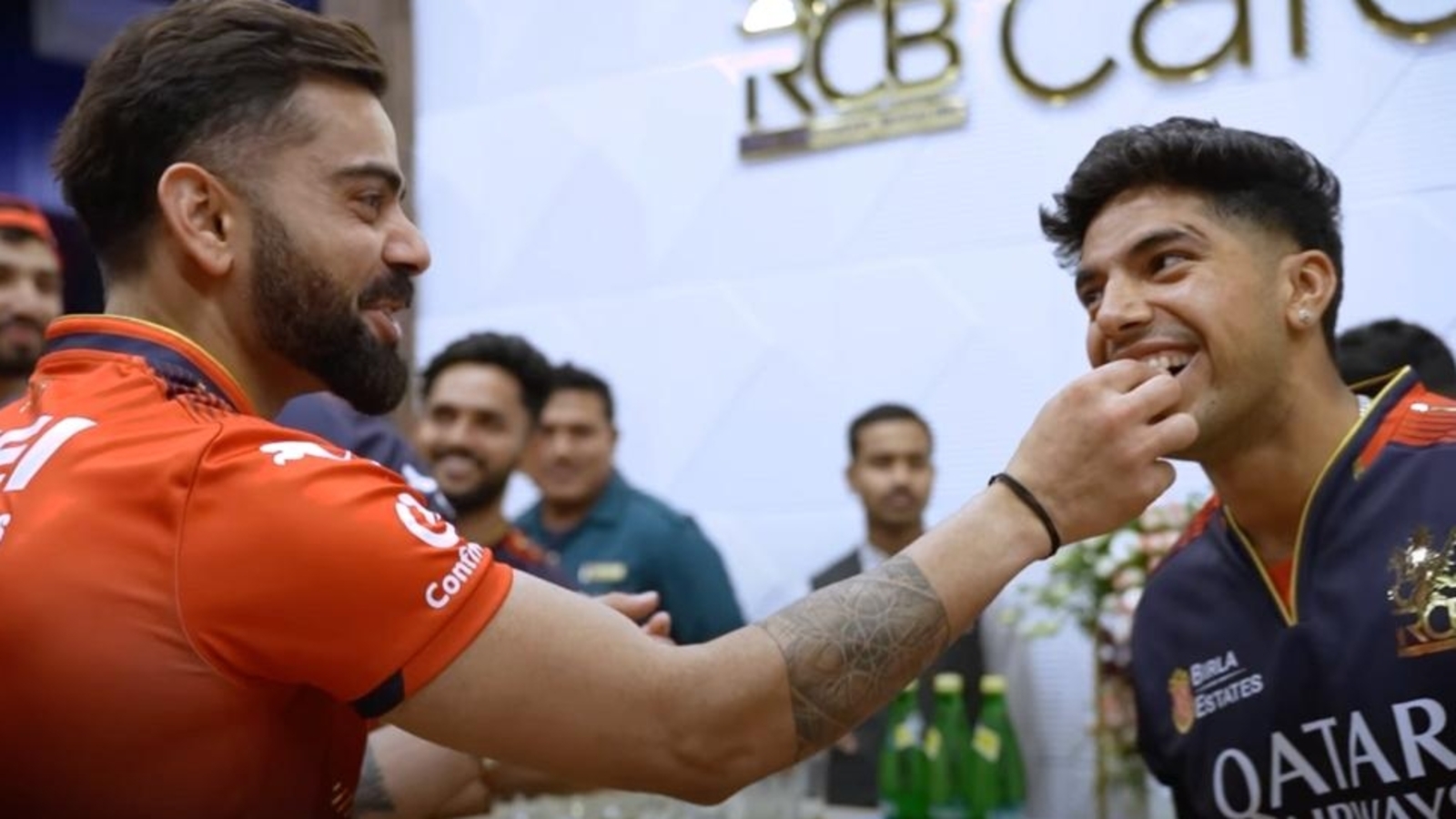 [WATCH] 'Ungli Chhod Meri!' - RCB youngster Swastik Chikara bites Virat Kohli's finger and demands watch during birthday bash