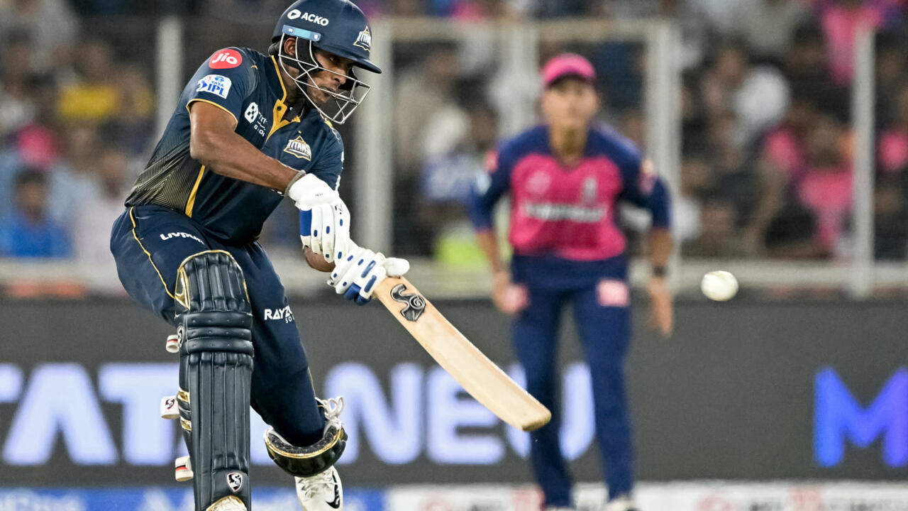 [Watch] IPL 2025: Sai Sudharsan knocks scoops Tushar Deshpande for six