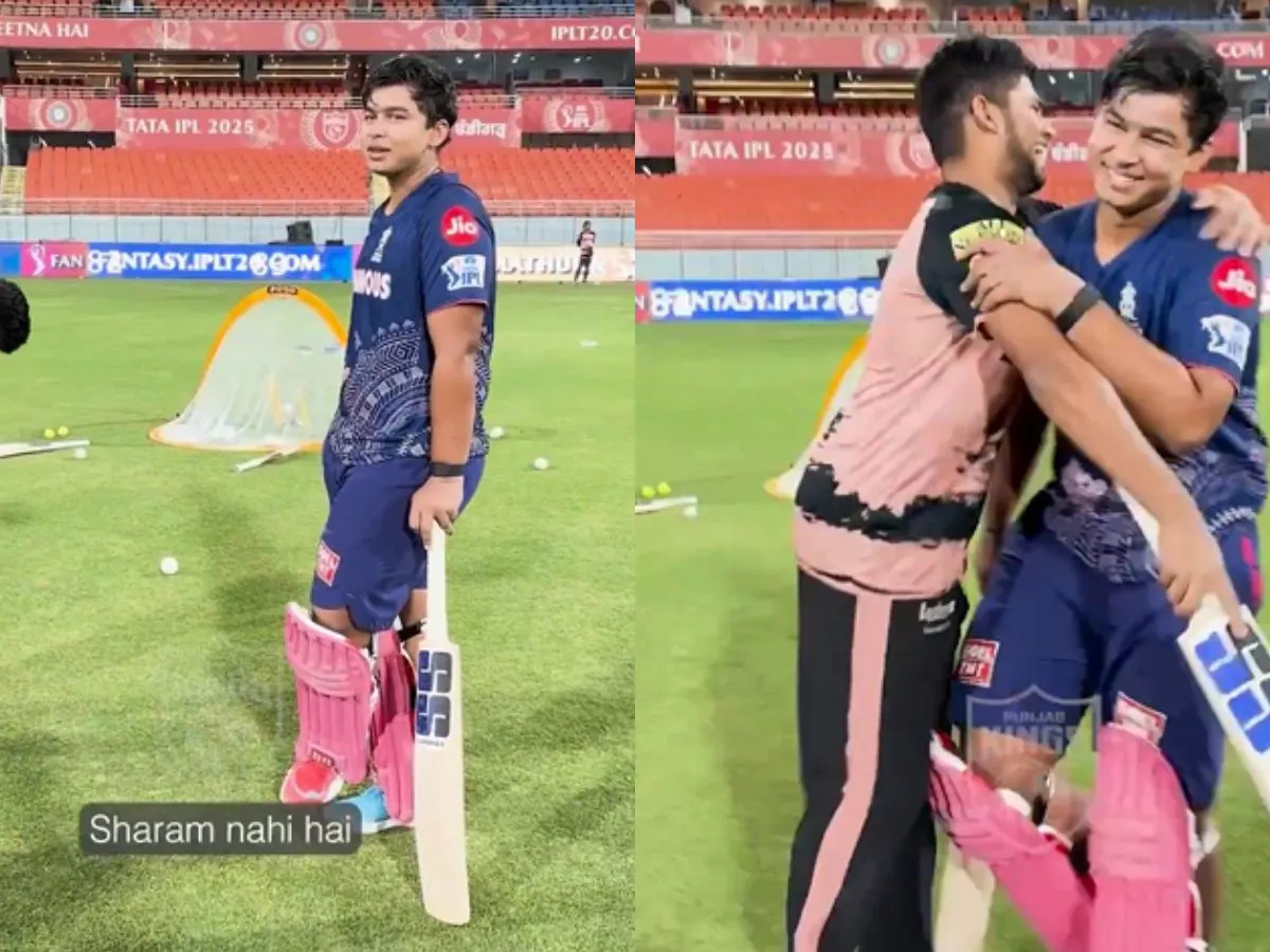 WATCH: India U19 stars Musheer Khan, Vaibhav Suryavanshi indulge in joking ahead of PBKS-RR match