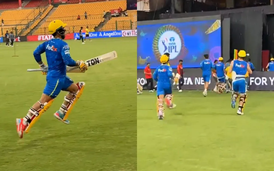 IPL 2025: CSK players rush off ground mid-practice after uncalled rain hits Chinnaswamy before RCB match