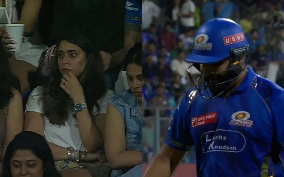 [WATCH] IPL 2025: Wife Ritika dejected post Rohit Sharma's early out vs GT
