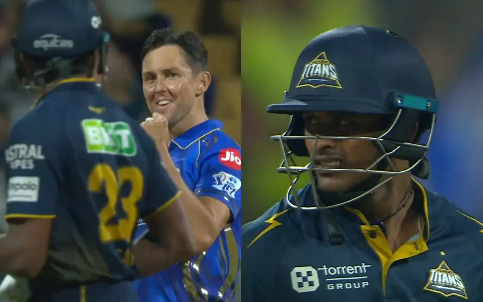 [WATCH] IPL 2025: Vintage Trent Boult sends in-form Sai Sudharsan packing in high-voltage MI vs GT match