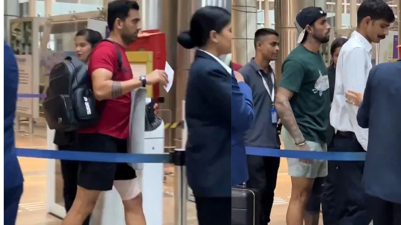 Watch: Tilak Varma, Deepak Chahar seen with strapped around left thigh; injury concerns for MI?