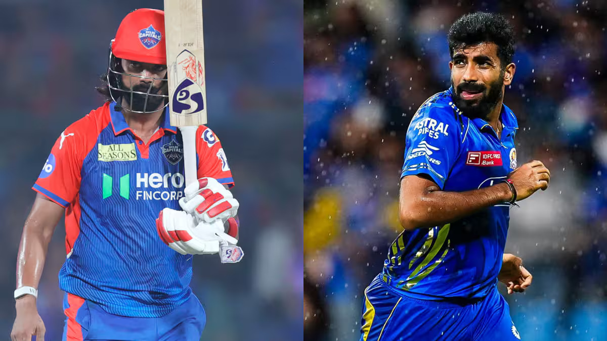 KL Rahul left and Jasprit Bumrah right