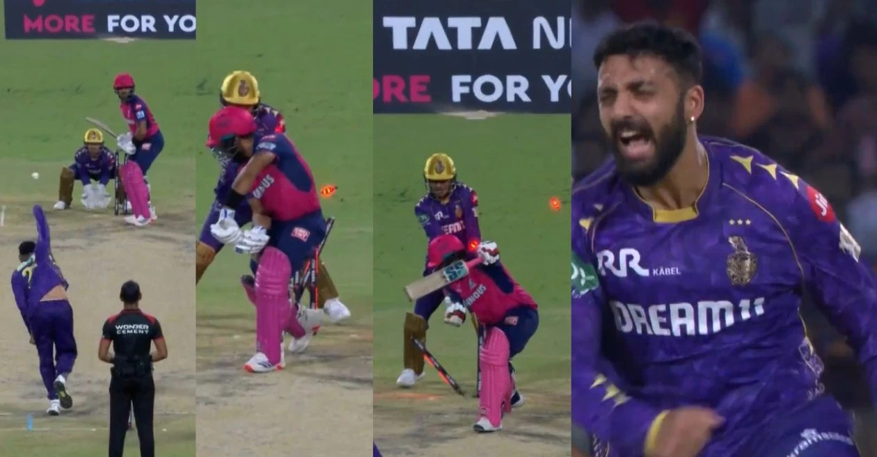 [WATCH] IPL 2025: Varun Chakravarthy's double blow derails RR in Eden Gardens