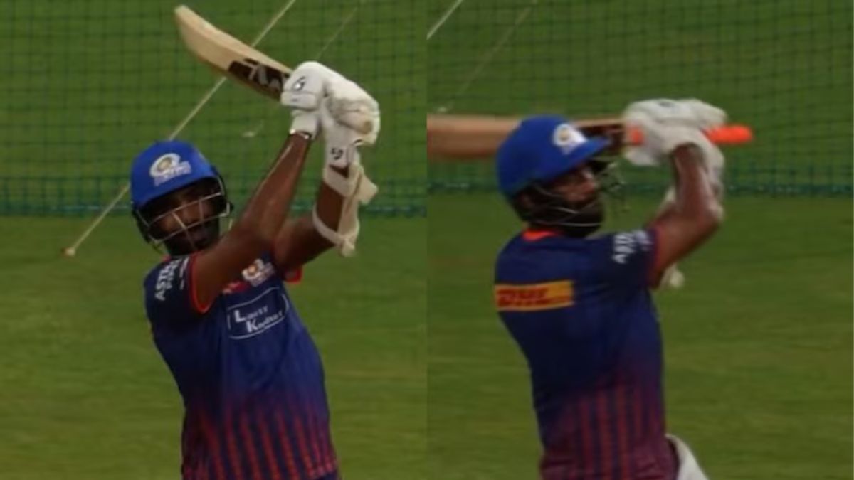 [WATCH] IPL 2025: Jasprit Bumrah smashes the bat in nets ahead of DC clash