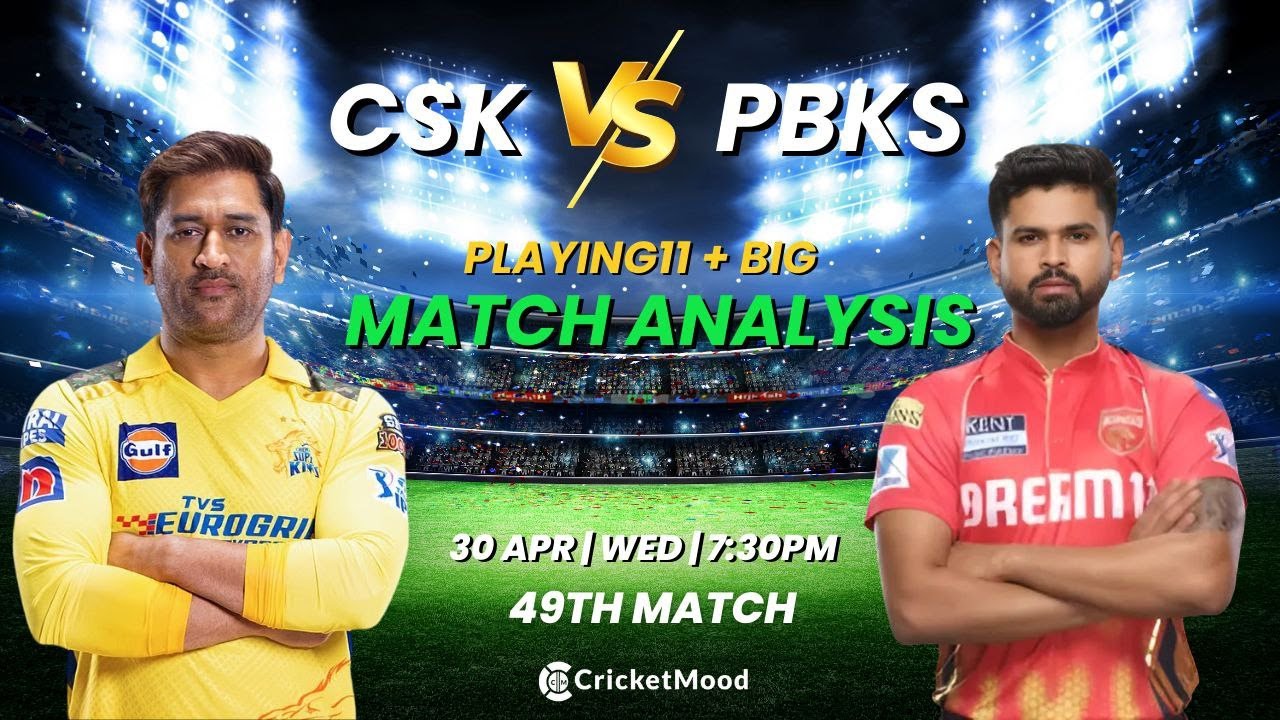 CSK vs PBKS –49TH Match Preview | IPL 2025 | Playing 11 + Winner Prediction | MA Chidambaram Stadium
